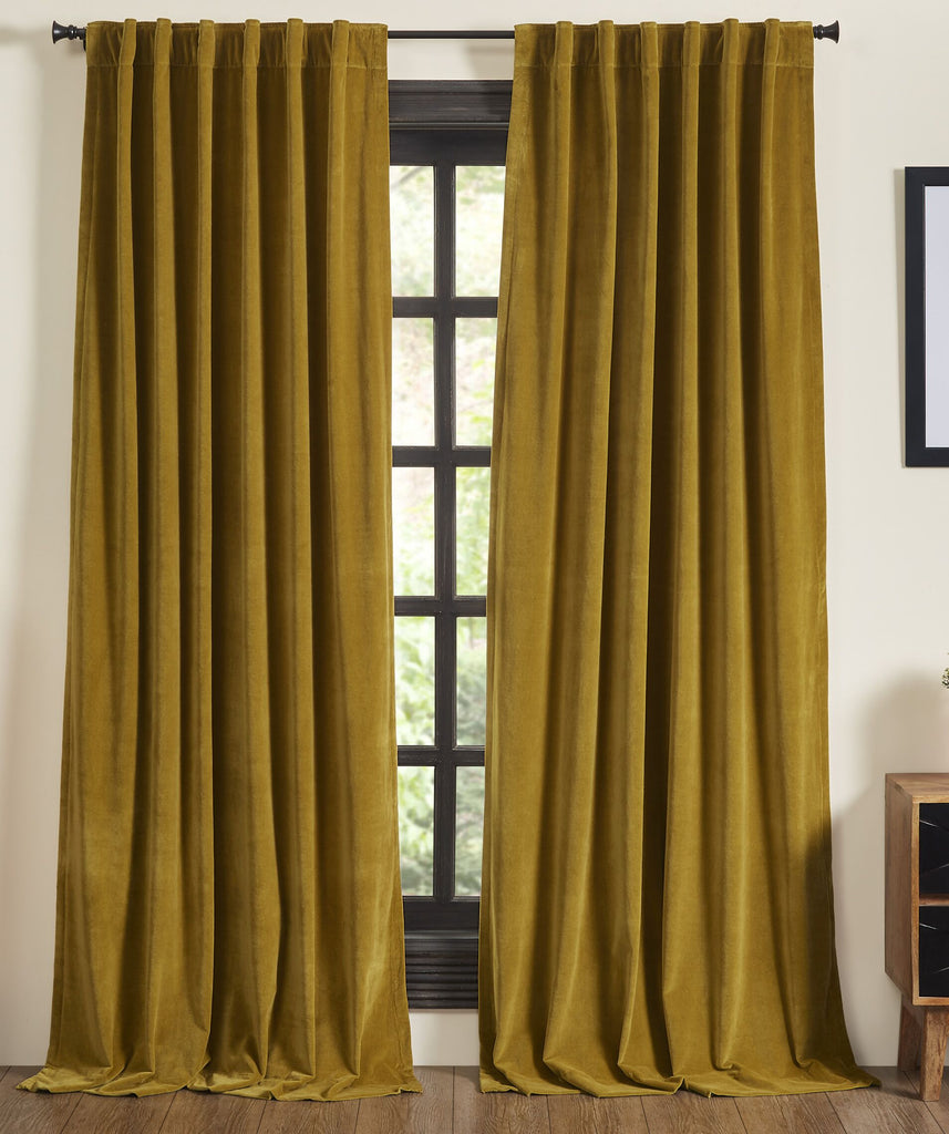 Stella Velvet Drapery Panel - Chartreuse