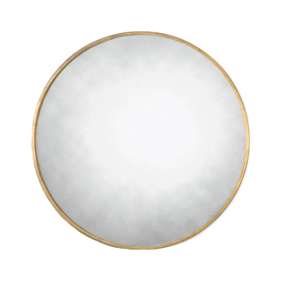 Junius Antiqued Brass Round Mirror