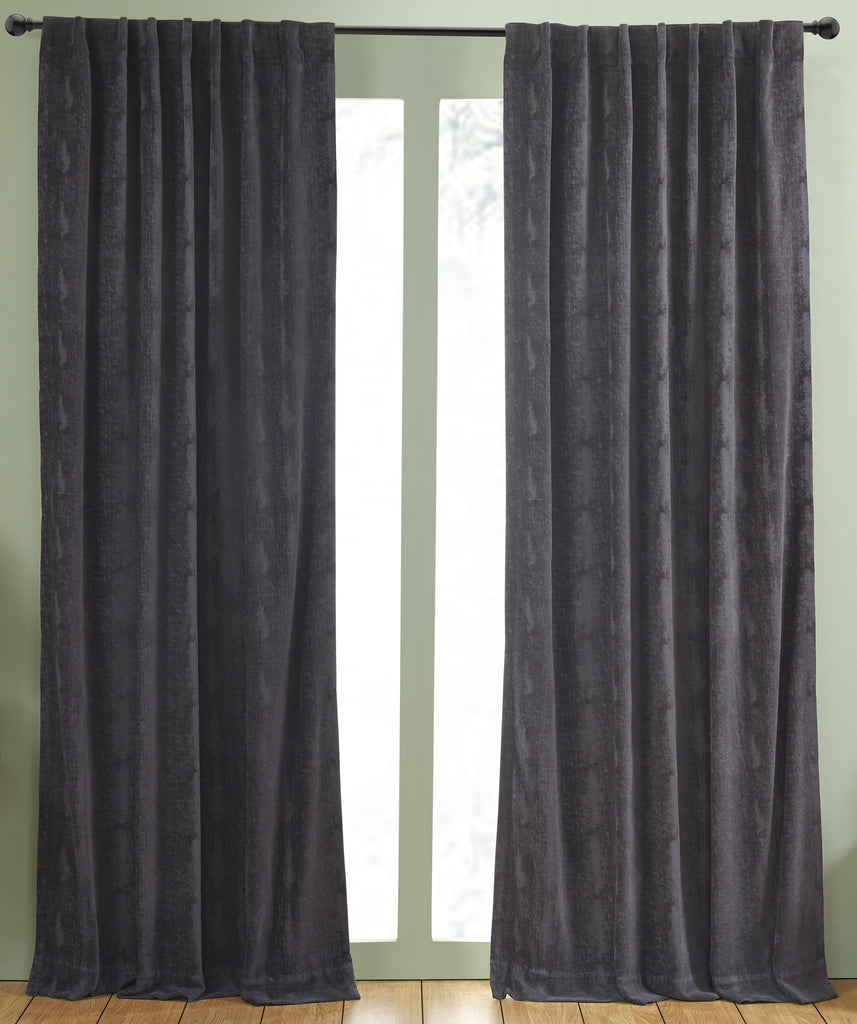 Crushed Vellvet Drapery Panel - Black