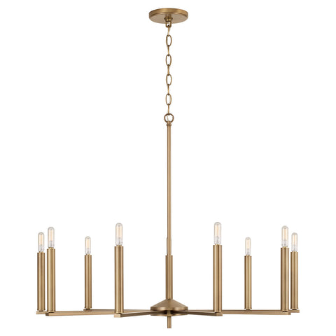 Portman 9-Light Chandelier - Aged Brass