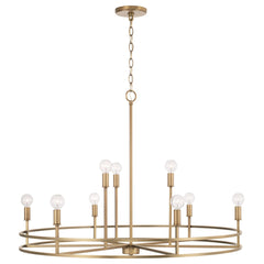 Fuller 9-Light Chandelier - Aged Brass