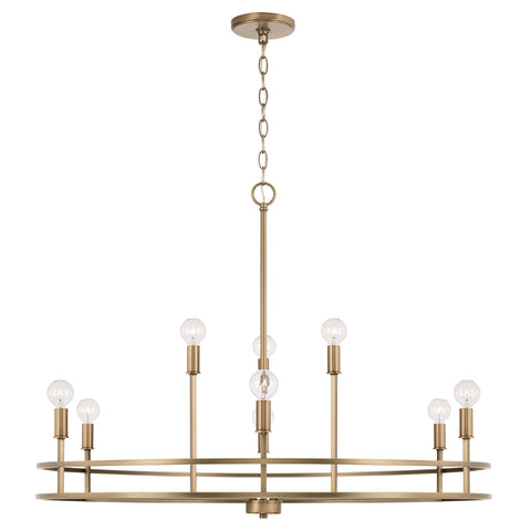 Fuller 9-Light Chandelier - Aged Brass