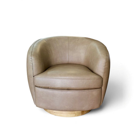 Niko Swivel Chair - Caramel Leather