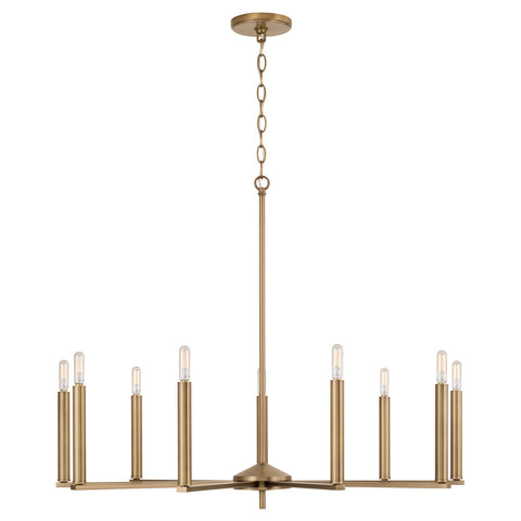 Portman 9-Light Chandelier - Aged Brass