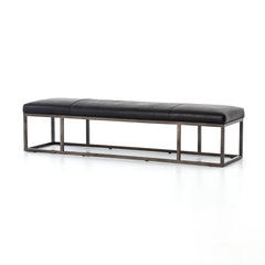 Beaumont Black Leather Bench