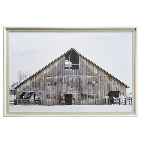 Framed Art - Winter Barn
