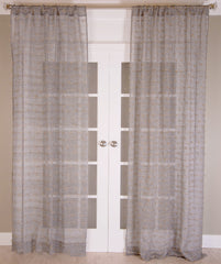 Linen Jute Knots Drapery Panel - Charcoal