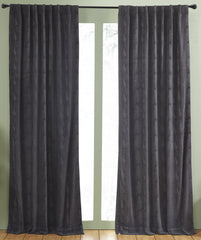 Crushed Vellvet Drapery Panel - Black